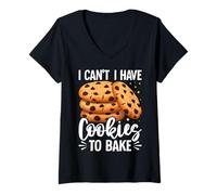 Mujer No Puedo Tener Galletas para Hornear Camiseta Cuello V