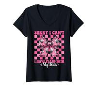 Mujer No puedo tener planes con mis ratas, graciosa rata, niña, mamá y ratón Camiseta Cuello V