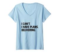 Mujer No puedo tener planes en el paquete de entrega de Delivery Guy Camiseta Cuello V