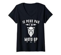 Mujer No Puedo Tengo Moto GP Carreras Motocicletas Moteros Humor Camiseta Cuello V