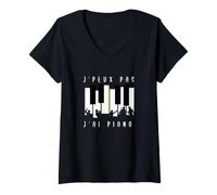 Mujer No Puedo Tengo Piano Regalo Instrumento Musical Pianista Camiseta Cuello V