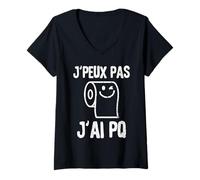 Mujer No puedo Tengo PQ | Humor Papel higiénico Sanitaria Camiseta Cuello V