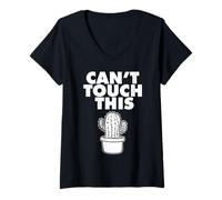 Mujer No Puedo Tocar Este Divertido Cactus no Puede Tocar Esto Camiseta Cuello V
