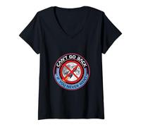 Mujer No Puedo Volver atrás Aterrizaje Lunar engaño Falsa conspiración Misión Falsa Camiseta Cuello V
