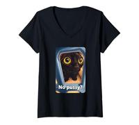 Mujer No Pussy? Funny Pussy Meme Adult Joke Pussy Cat Meme Joke Camiseta Cuello V