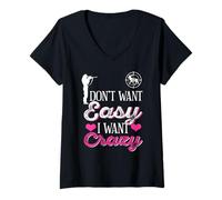 Mujer No Quiero Fácil Quiero Locura De Caza Camiseta Cuello V