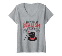 Mujer No quiero realismo quiero magia Camiseta Cuello V