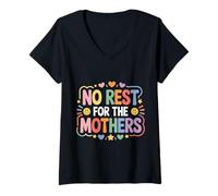 Mujer No Rest For The Mothers Tired Motherhood Parenting - Camiseta Cuello V