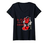 Mujer No Rest For The Wicked Devil Girl Psychobilly Camiseta Cuello V