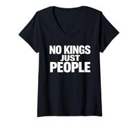 Mujer NO Reyes Solo Personas Libertad Igualdad Declaración Texto Mínimo Camiseta Cuello V