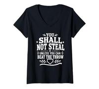 Mujer No robarás Beat The Throw Baseball Mom Camiseta Cuello V