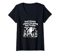 Mujer No sé a dónde voy, Pero Soy una Rana Gay Camiseta Cuello V