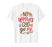 Mujer No se Preocupa Dios me consiguió Hippie Christian Religion Jesus Camiseta