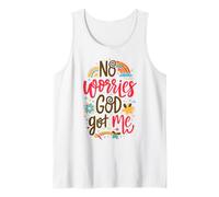 Mujer No se Preocupa Dios me consiguió Hippie Christian Religion Jesus Camiseta sin Mangas