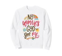 Mujer No se Preocupa Dios me consiguió Hippie Christian Religion Jesus Sudadera