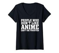 Mujer No se Puede Confiar en Las Personas a Las Que no Les Gusta el Anime Camiseta Cuello V