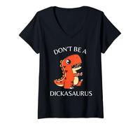 Mujer No Seas Dickasaurus Camiseta Cuello V