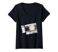 Mujer No Seas Negativo - Camera Day Photography Camiseta Cuello V