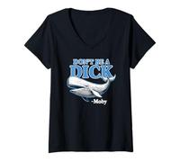Mujer No Seas un Idiota -Moby Funny Camiseta Cuello V