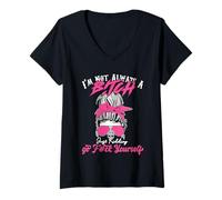 Mujer ¡No siempre soy B! ¡Mira, es broma, haz de #ck y eres gracioso! Camiseta Cuello V
