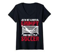 Mujer No siempre soy gruñón, a veces juego fútbol Camiseta Cuello V