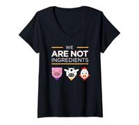 Mujer No Somos Ingredientes Derechos de los Animales Veganos Camiseta Cuello V