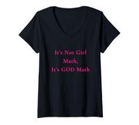 Mujer No Son matemáticas Femeninas, es Dios Matemáticas Camiseta Cuello V