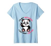 Mujer No Soy Antisocial Simplemente no me Gustas Gracioso Antisocial Camiseta Cuello V