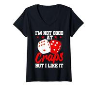 Mujer No Soy Bueno en los Dados Pero me Gusta Camiseta Cuello V