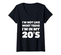 Mujer No Soy como la mayoría de los Adolescentes Impresionante 20 cumpleaños 20 años Camiseta Cuello V
