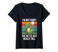Mujer No Soy Corto La Red es Solo un Voleibol T-Rex Realmente Alto Camiseta Cuello V
