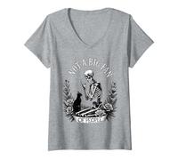 Mujer No Soy Fan de la Gente. Introvertido con Gato Camiseta Cuello V