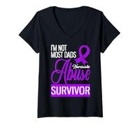 Mujer No Soy la mayoría de los papás Soy un sobreviviente de abuso narcisista Camiseta Cuello V