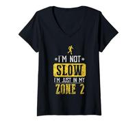 Mujer No Soy Lento Sólo Estoy En Mi Zona 2 Cardio Fitness Zona 2 Camiseta Cuello V