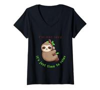 Mujer No soy perezoso, es hora de relajarme Camiseta Cuello V