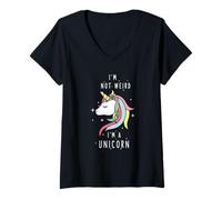 Mujer No Soy Raro, Soy un Unicornio, Lindo Caballo Unicornio Camiseta Cuello V