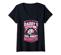 Mujer No Soy Solo la niña de papá, Soy la Hija de un minero de carbón Camiseta Cuello V
