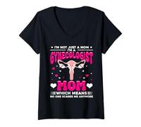 Mujer No soy solo una mamá Soy un ginecólogo Mamá Nadie me asusta Camiseta Cuello V