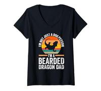 Mujer No soy solo una persona de perros, soy un dragón barbudo papá lagarto Camiseta Cuello V