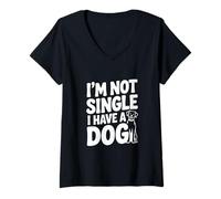 Mujer No Soy Soltero, Tengo un Perro Divertido Amante de los Perros Camiseta Cuello V