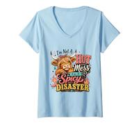 Mujer No Soy Un Desastre Caliente, Soy Un Desastre Picante Camiseta Cuello V