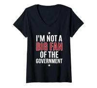 Mujer No Soy un Gran fanático del derroche y abuso de fraude del Gobierno Camiseta Cuello V