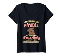 Mujer No Soy un Pitbull, mi Madre Dijo Que Soy una Madre de Perros Amante de Las Mascotas Camiseta Cuello V