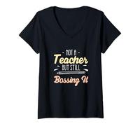 Mujer No soy un profesor, pero todavía lo dirige Paraprofesionales divertidos Camiseta Cuello V
