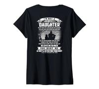 Mujer No Soy una Hija, papá Loco me ama Camiseta Cuello V