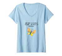Mujer No soy una persona creativa, así que aquí hay una creatividad de mariposa Camiseta Cuello V