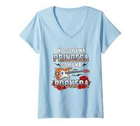 Mujer No Soy Una Princesa Soy Una Rockera - Rockera Camiseta Cuello V