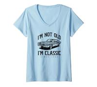 Mujer No soy viejo, soy un clásico y divertido, dueño de auto Camiseta Cuello V