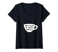 Mujer No Sugar I'm Sweet Enough Diabetes Diabético Humor Diseño Camiseta Cuello V