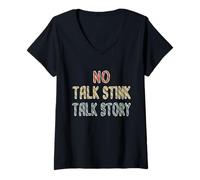 Mujer No Talk Stink, Talk Story Hawaiian Pidgin Hawaii Creole Camiseta Cuello V